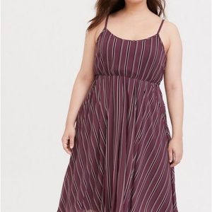 Midi Chiffon Stripe Dress